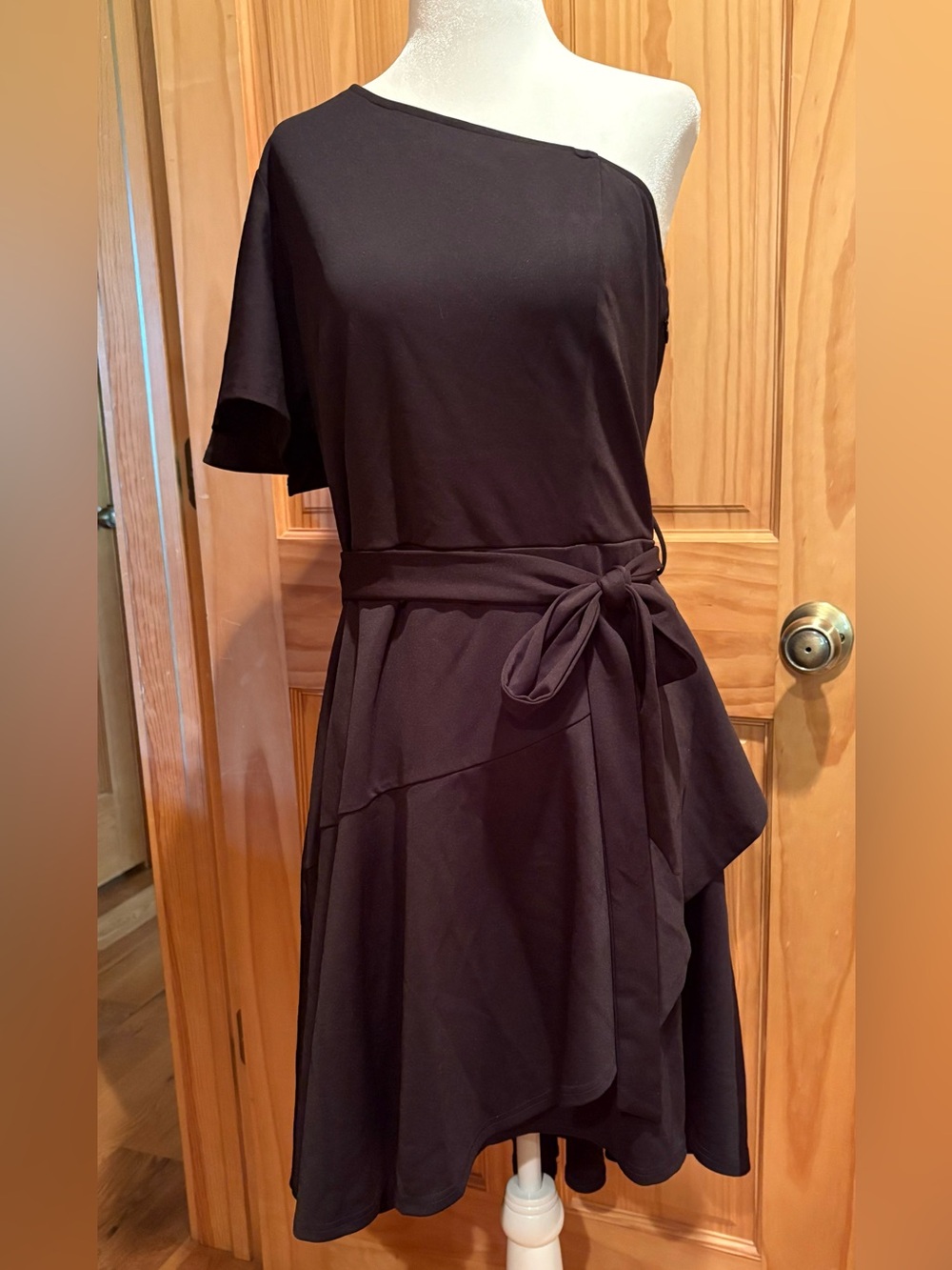 Grace Karin One Shoulder Asymmetrical Ruffle Hem Cocktail Dress Black NWT XL WMN